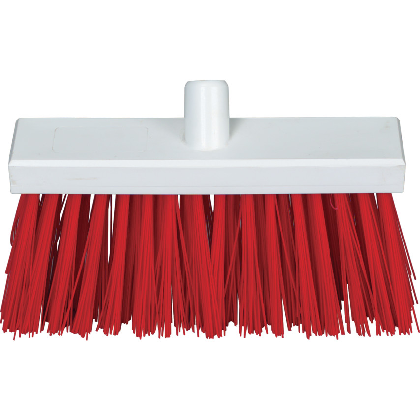 YBS300 12" STIFF POLY YARD BROOM HEAD RED - Click Image to Close