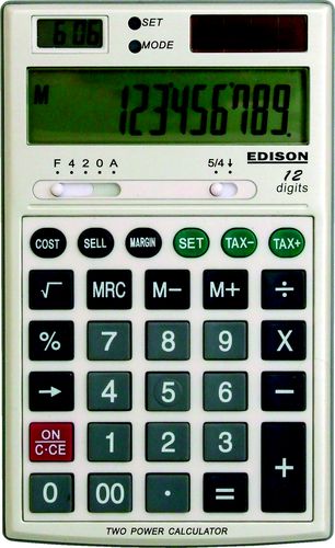 DFC012 12-DIGIT CALCULATOR WITH CLOCK - Click Image to Close