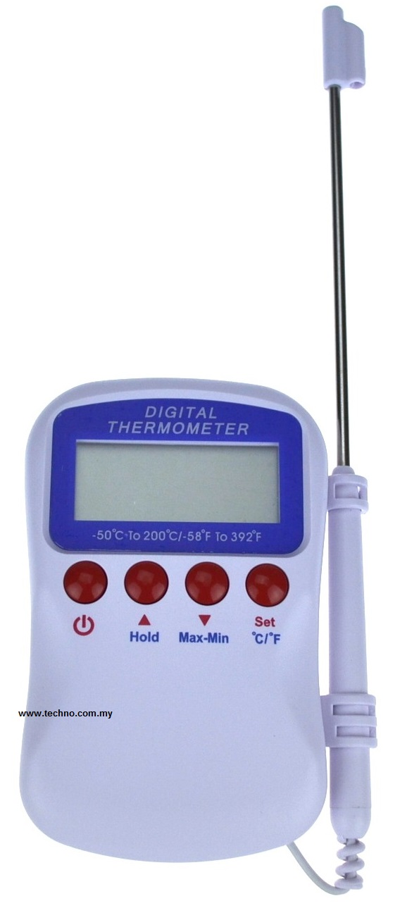 HAND HELD DIGITAL ALARM THERMOMETER - Click Image to Close