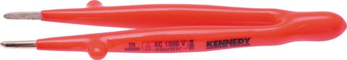 INSULATED TWEEZERS STRAIGHT 145mm - Click Image to Close