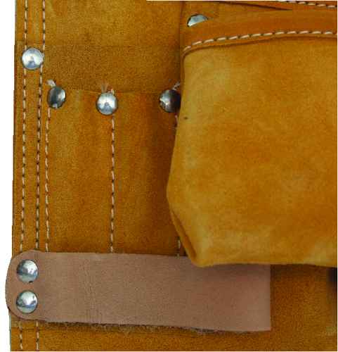 SUEDE LEATHER 7-POCKET 2-LOOP NAIL & TOOL POUCH - Click Image to Close