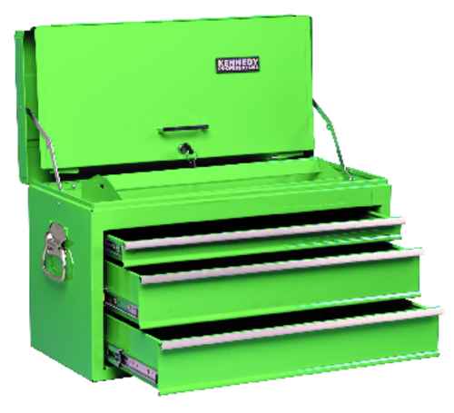 KENNEDY KEN594-5210K GREEN 3-DRAWER PROFESSIONAL TOOL CHEST - Click Image to Close