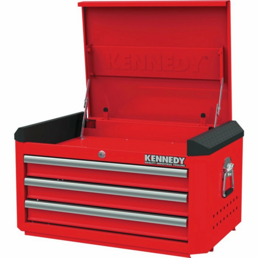 KENNEDY KEN5942040K RED-28" 3 DRAWER TOP CHEST - Click Image to Close