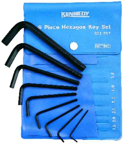 KENNEDY 1.5-10mm HEXAGON WRENCH SET (9-PCE)