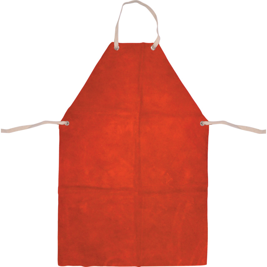 LEATHER WELDERS APRON - TIES - RED - 24"x36" - Click Image to Close