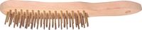 3-ROW BRASS WIRE SCRATCHBRUSH - Click Image to Close