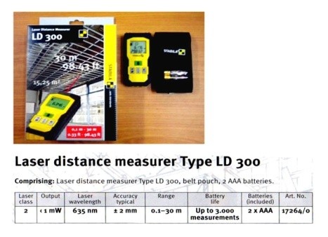 STABILA LD300 -30M Laser Distance Measurer - Click Image to Close