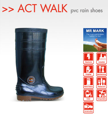 AIR WALK SAFETY PVC RAIN SHOES BY MR.MARK MK-SS 8880-10 - Click Image to Close