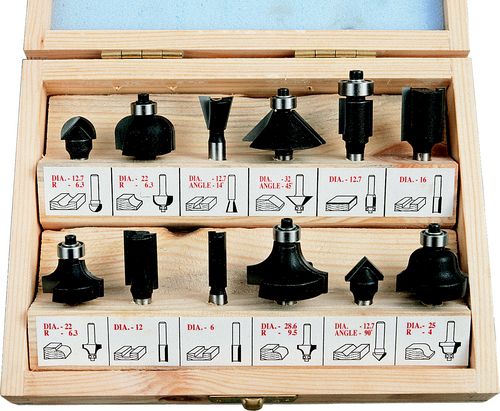 ROUTER BIT SET IN WOODENCASE (12-PC) - Click Image to Close