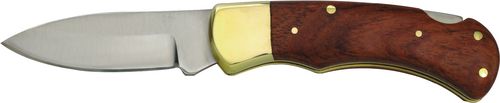 4" BLADE LOCKING KNIFE WOODEN HANDLE - Click Image to Close