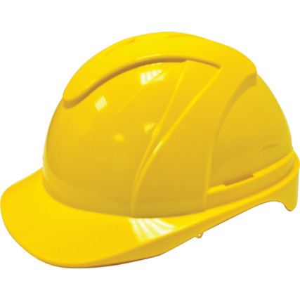 ABS VENTED COMFORT FIT SAFETY HELMET YELLOW TFF9571220K - Click Image to Close