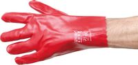 RED PVC FULLY COATED 11"GAUNTLETS - Click Image to Close