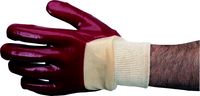 OPEN BACK PVC KNITTED WRIST GLOVES SIZE 10 - Click Image to Close