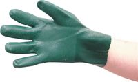 JERSEY LINED GREEN PVC TEXTURED GLOVES SIZE 10 - Click Image to Close