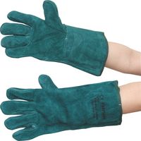 PAIR GREEN LINED GAUNTLETS - Click Image to Close