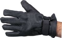 BLACK FLEECE LINED LEATHER DRIVERS GLOVES SIZE 10 - Click Image to Close