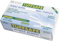 NITRILE DISP. GLOVES POWDERED - LARGE (BOX-100) - Click Image to Close