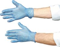 VINYL DISPOSABLE GLOVES BLUE - SMALL (BOX-100) - Click Image to Close