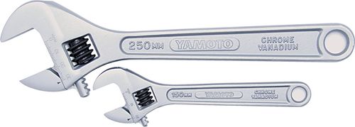 YAMOTO YMT501-2400K 6"/10" SATIN-CHROME ADJUSTABLE WRENCH SET - Click Image to Close
