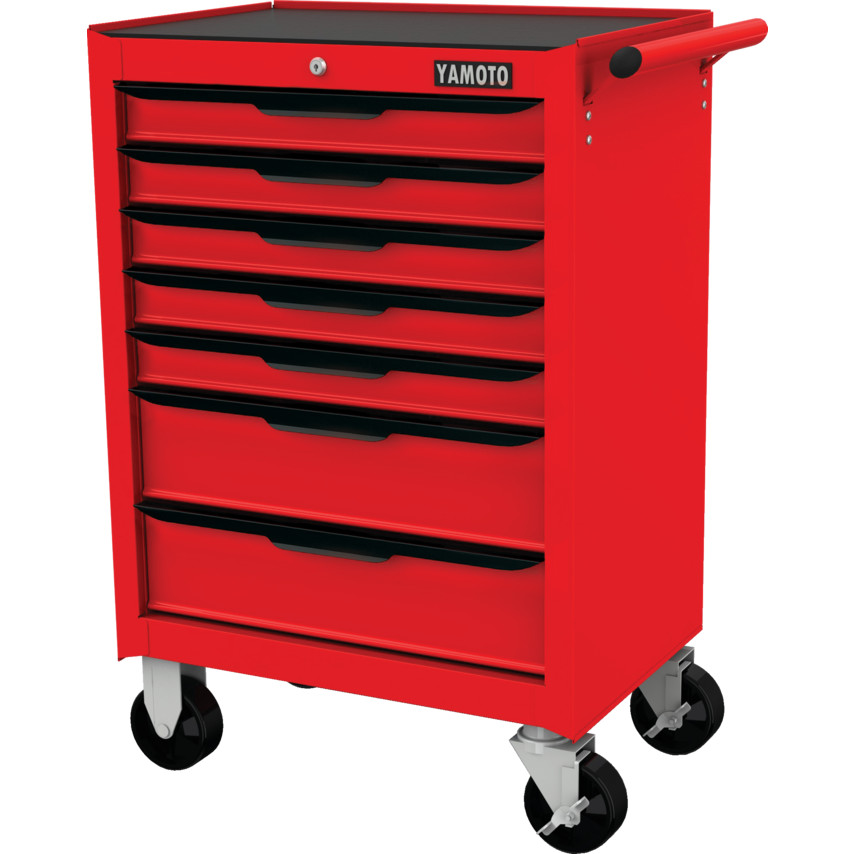 YAMOTO YMT5941640K RED-27" 7 DRAWER ROLLER CABINET - Click Image to Close