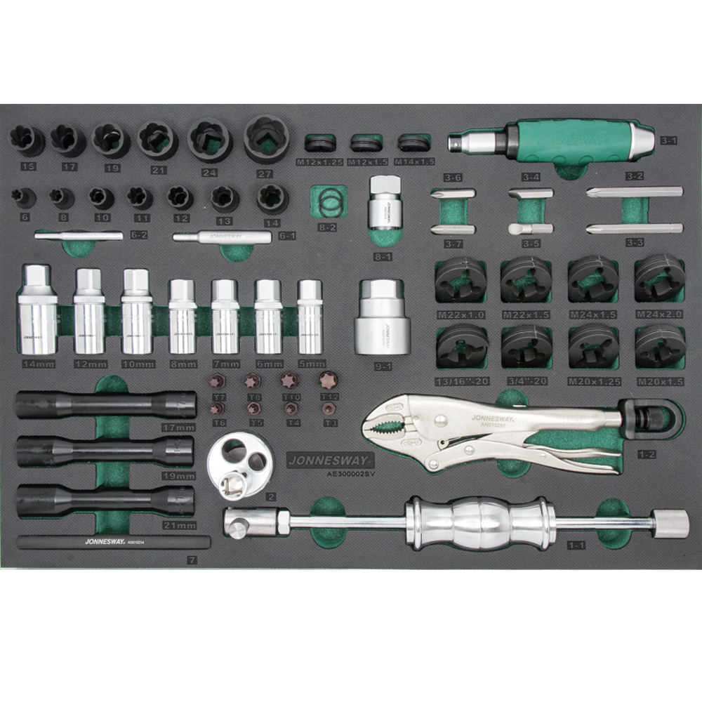 Jonnesway 58PCS LUG NUT REMOVAL TOOL SET AE300002SV