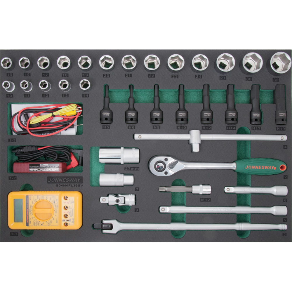 Jonnesway 40PCS 1/2" DR. SOCKET TOOL KIT S04H4FL36SV