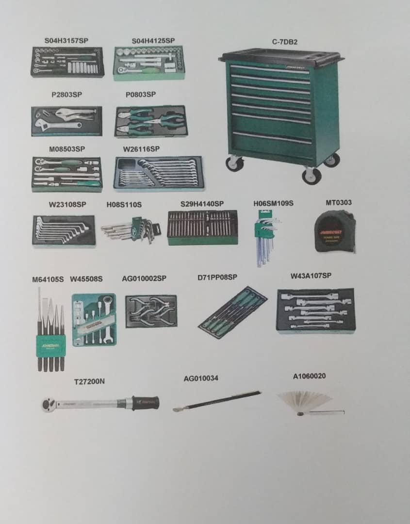 JONNESWAY C-7DB2230ZZ 230pc 7-DRAWER TOOL TROLLEY SET