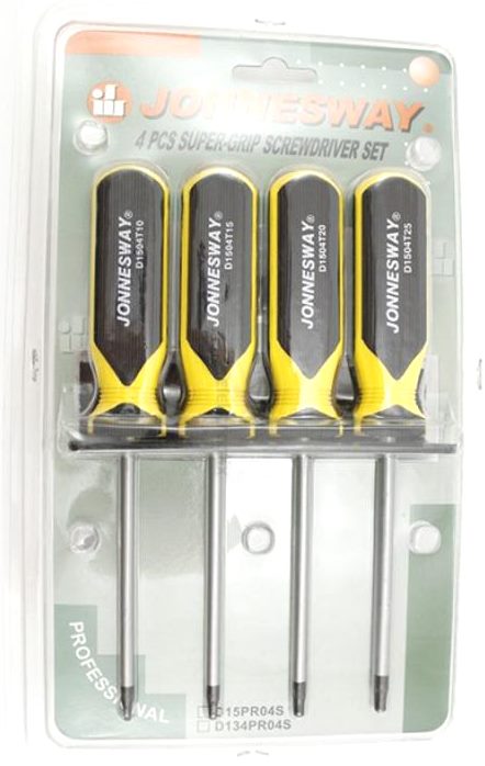 JONNESWAY D15PR04S 4 Pcs Super-Grip Star Screwdriver Set