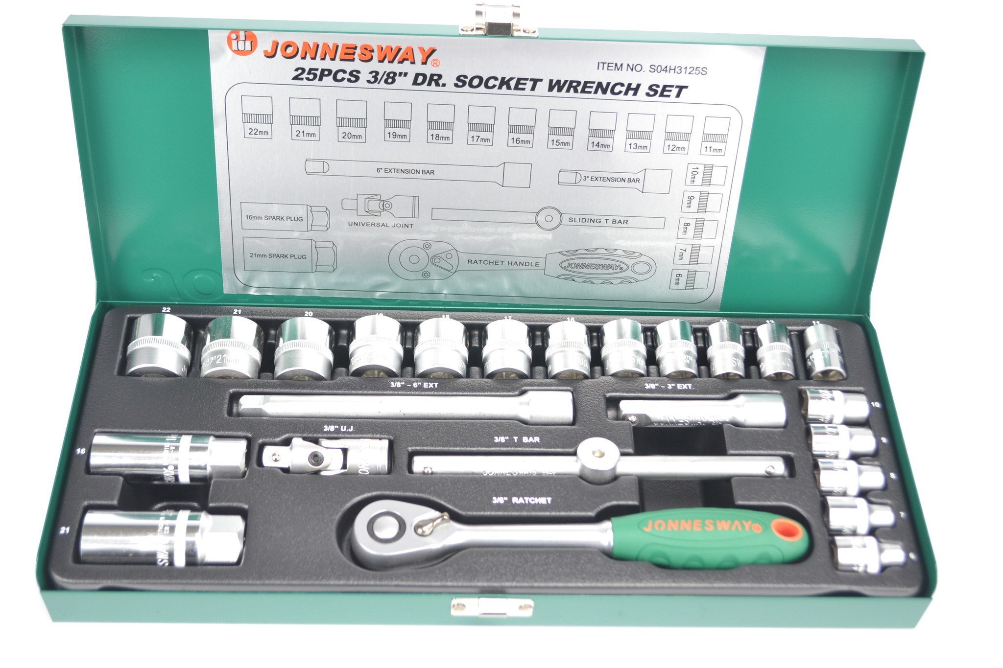 Jonnesway 3/8 " DR. SOCKET SET 25 PCS - S04H3125S