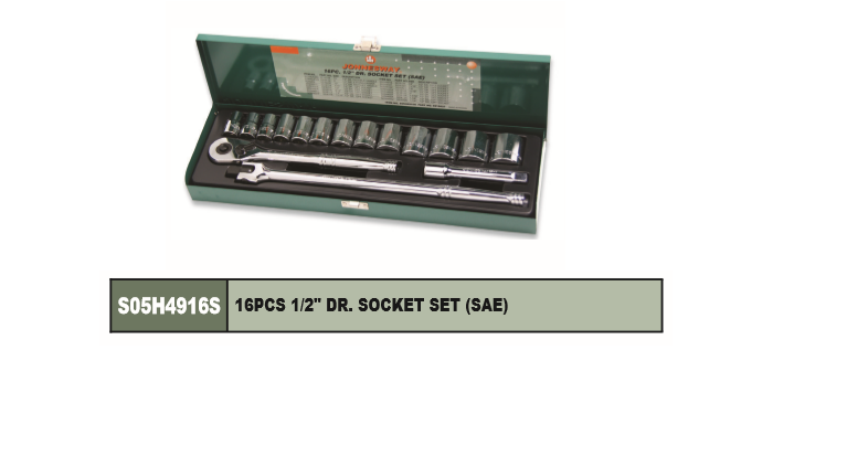 Jonnesway 1/2" DR. SOCKET SET (SAE) 16 PCS - S05H4916S