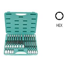 Jonnesway 1/2" DR. HEX SOCKET BITS SET 30 PCS - S09H4930S