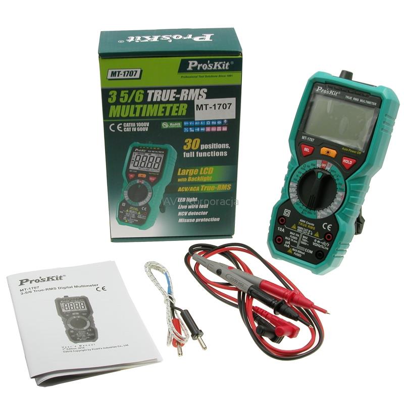 Proskit MT-1707, 3-5/6 True RMS Multimeter