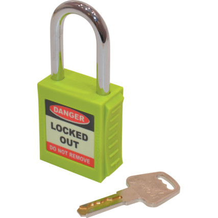 SAFETY PADLOCK KEYED DIFFERENTLY GREEN MTL9507930K