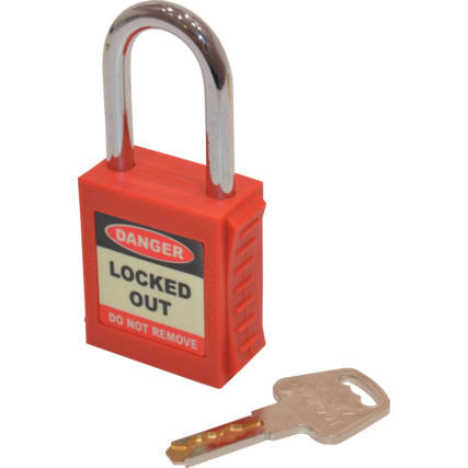 SAFETY PADLOCK KEYED DIFFERENTLY RED MTL9507950K