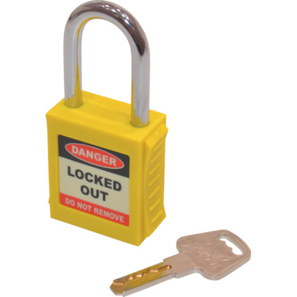 SAFETY PADLOCK KEYED DIFFERENTLY YELLOW MTL9507960K