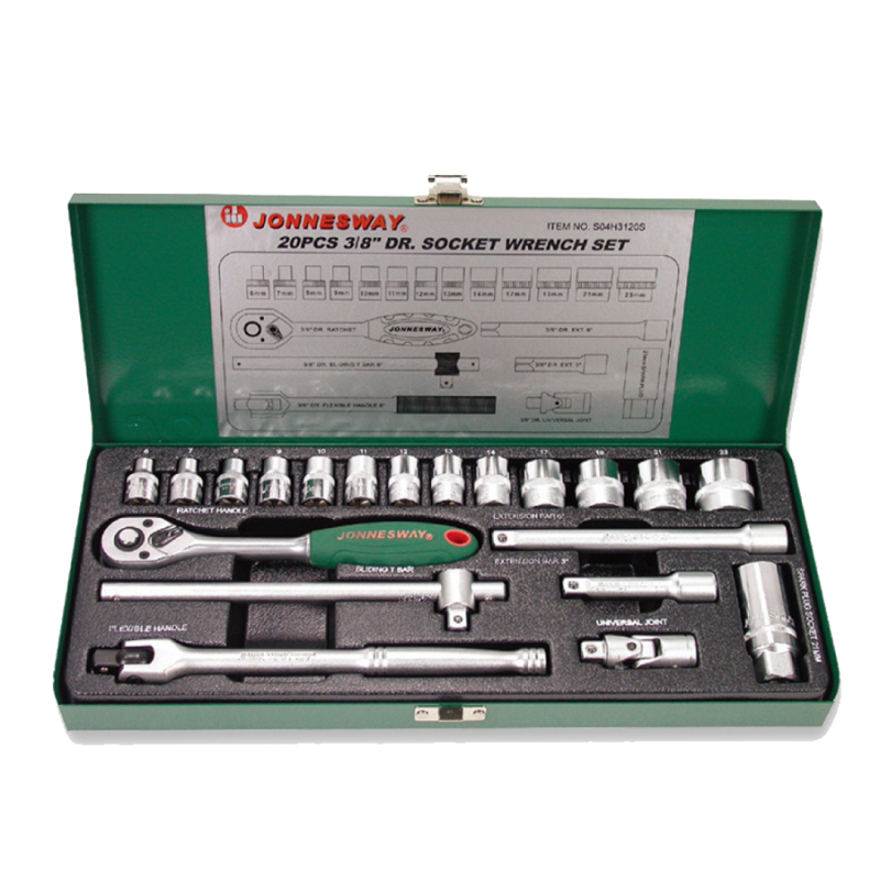 Jonnesway 3/8" DR. SOCKET SET 20 PCS - S04H3120S