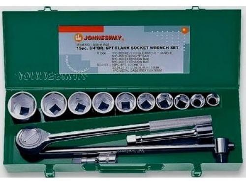 Jonnesway S04H6115S 15PCS 3/4" DR 6PT FLANK SOCKET SET