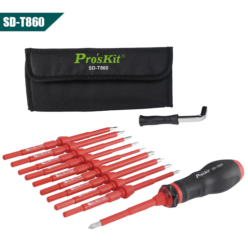 PRO'SKIT SD-T860 12PCS VDE TORQUE SCREWDRIVER SET