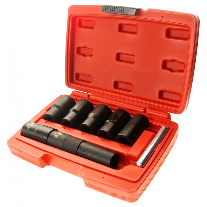 Socket set JTC-4399S (9 items, spiral design)