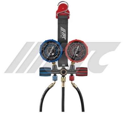 JTC-4499 REFRIGERANT MANIFOLD GAUGE WITH MAGNETIC BELT