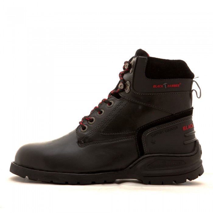 Black Hammer 5000 Series Men Safety Shoes Mid Cut Mocassins Zip