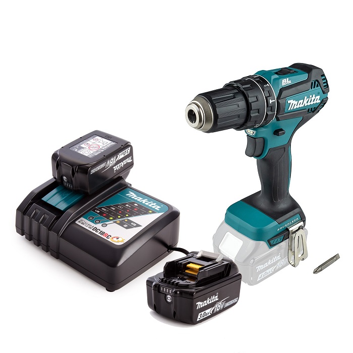 Makita DHP485RFE: Cordless Impact Drill, Drill Chuck 13mm, 18V