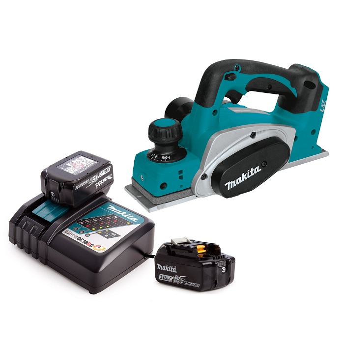 Makita DKP180RFE: Cordless Wood Planer, 18V, Planing Depth 2.0mm