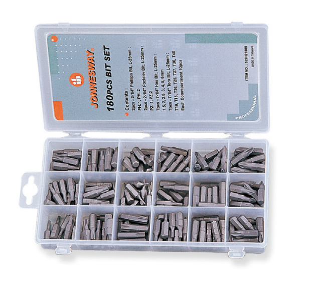 Jonnesway S29H2180S 180Pcs Screwdriver Bit Set