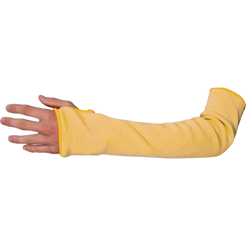 Kevlar® Sleeve,CutResistant,WithThumb-slot,Yellow,24" (Single)