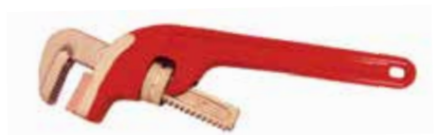 Temo 250mm Safety End Type Pipe Wrench - Al-Br