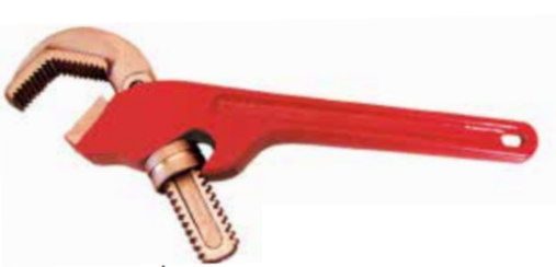 Temo 350mm Safety Offset Handle Hex Pipe Wrench - Al-Br