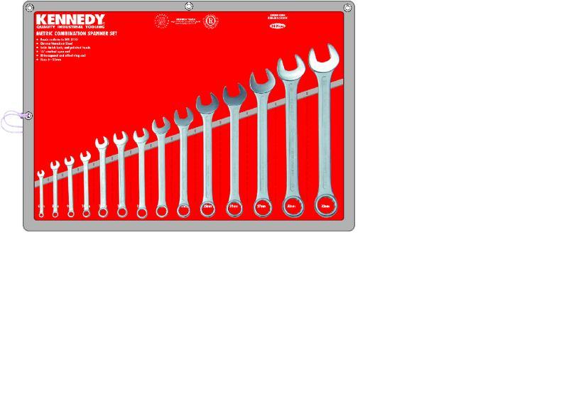 KENNEDY KEN582-2900K 6-32mm CV COMBINATION SPANNER SET (14-PCE)