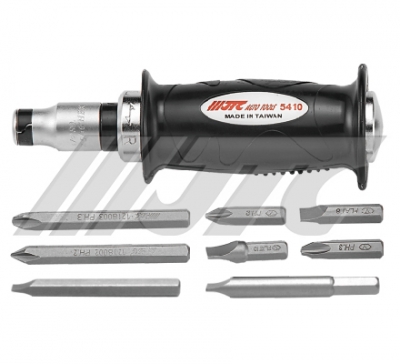 JTC-5410 RUBBER HANDLE IMPACT DRIVER SET