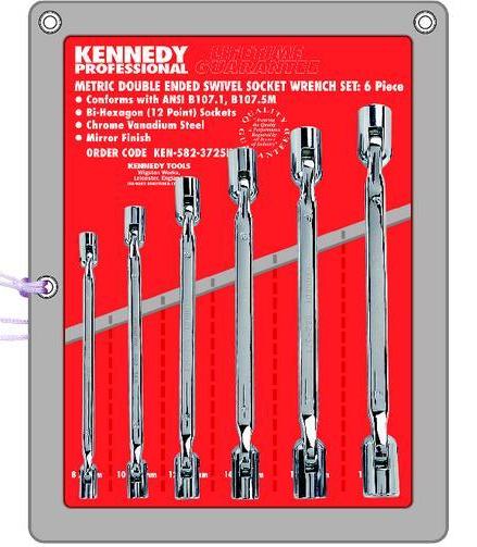 8-19mm DOUBLE ENDED SWIVEL SOCKET SET 6PC KEN5823725K